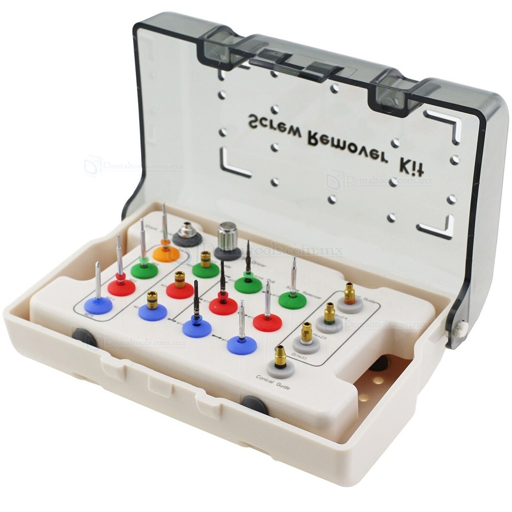 Kit extractor de tornillos fracturados para implantes dentales